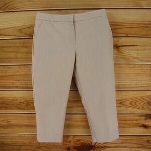 Worthington Capri Pants Womens 12 Beige‎ Flat Front Mid Rise Modern Fit Pockets